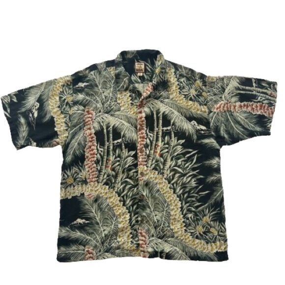 Tommy Bahama Silk Men’s Tropical Hawaiian Button Short Sleeve Shirt Size XL - Picture 1 of 12